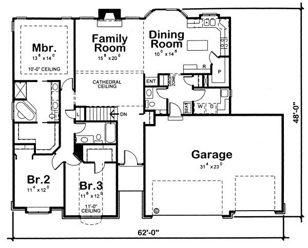 Main Floor Plan for House Plan #153671