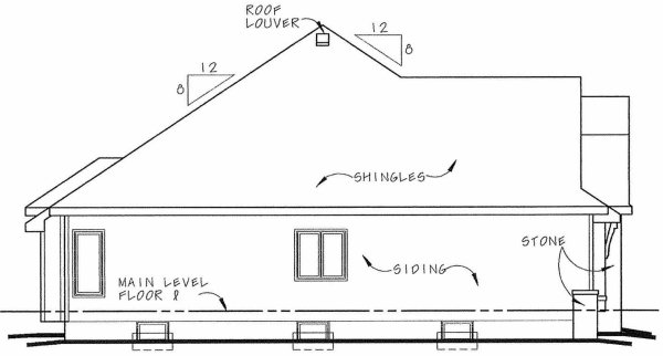 Left Elevation for House Plan #153671