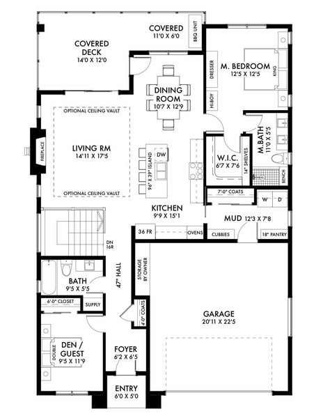 Main Floor Plan for House Plan #596032