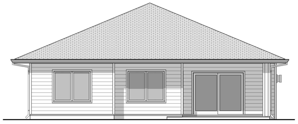 Rear Elevation for House Plan #597032