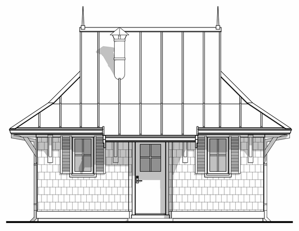 Rear Elevation for House Plan #590030
