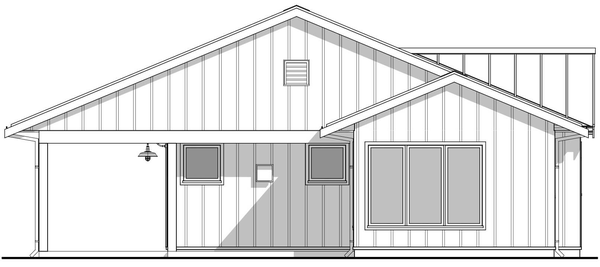 Rear Elevation for House Plan #599331