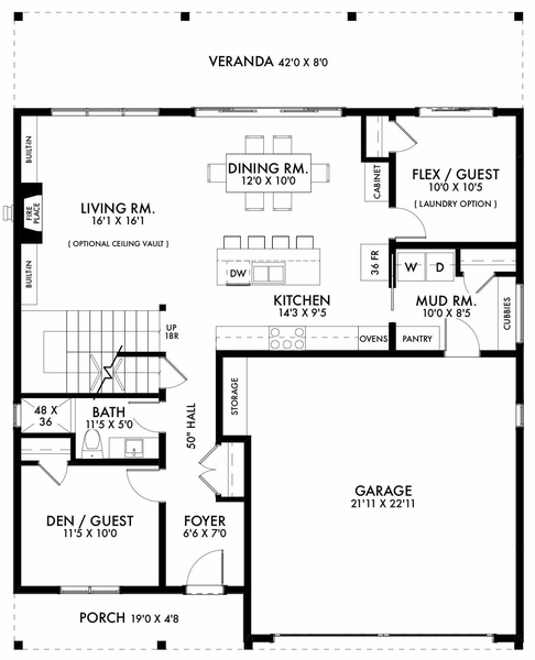 Main Floor Plan for House Plan #591242