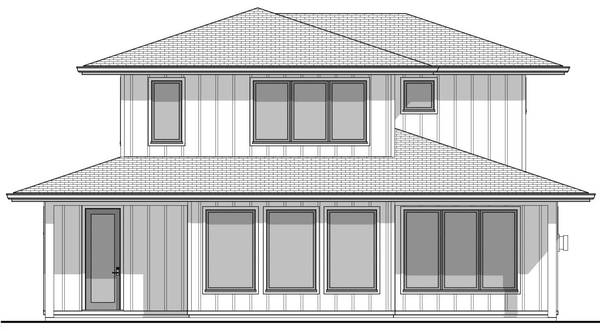 Rear Elevation for House Plan #590591