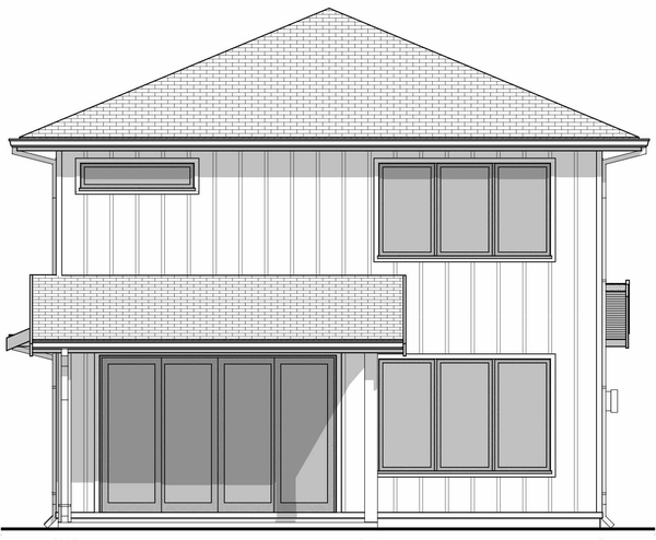 Rear Elevation for House Plan #597171