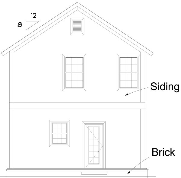 Rear Elevation for House Plan #245651