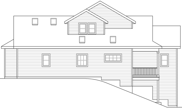 Rear Elevation for House Plan #347351