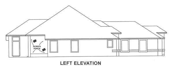 Left Elevation for House Plan #869042