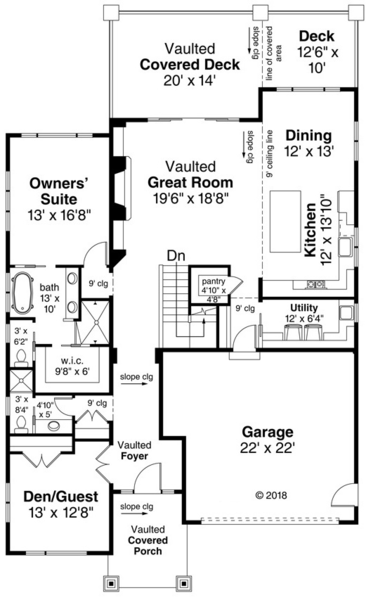 Main Floor Plan for House Plan #348292