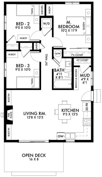 Main Floor Plan for House Plan #590092