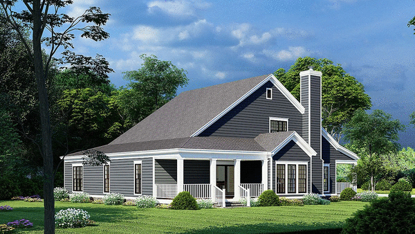 Rear Elevation for House Plan #319112
