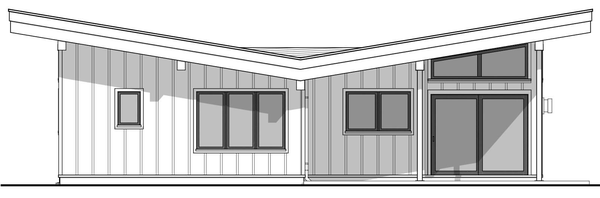 Rear Elevation for House Plan #598841