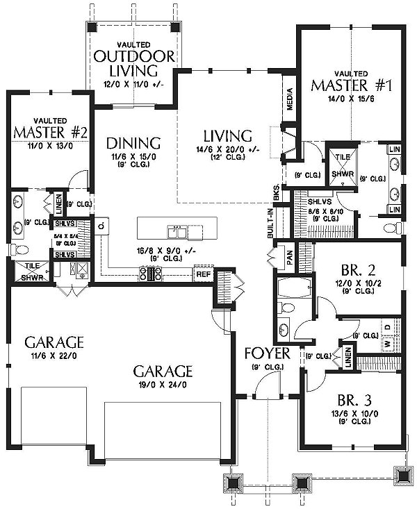 Main Floor Plan for House Plan #320312