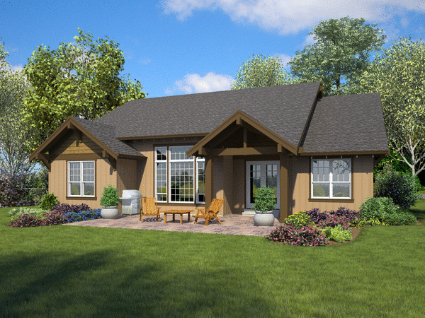 Rear Elevation for House Plan #320312