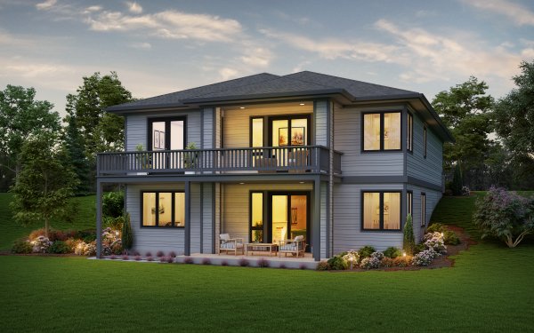 Rear Elevation for House Plan #321162