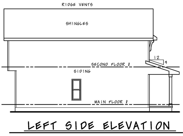 Left Elevation for House Plan #150061
