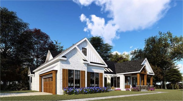 Left Elevation for House Plan #313702