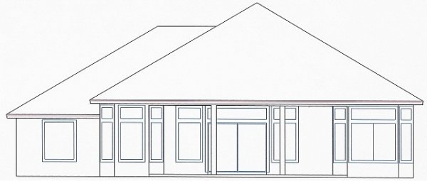 Rear Elevation for House Plan #862081