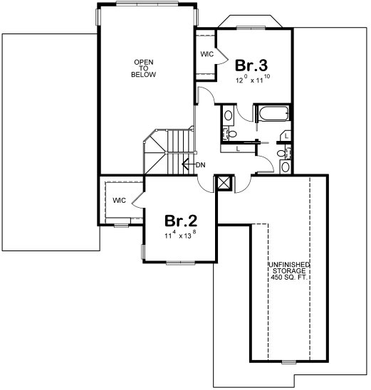 Second Floor Plan for House Plan #156742