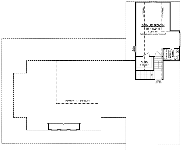 Attic Plan for House Plan #305932