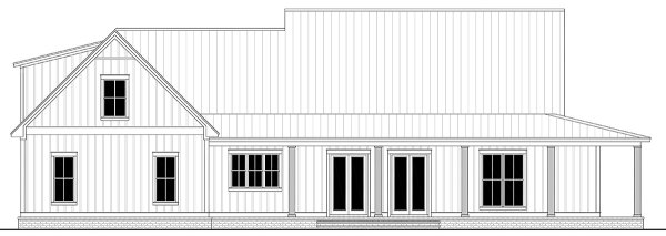 Rear Elevation for House Plan #305932