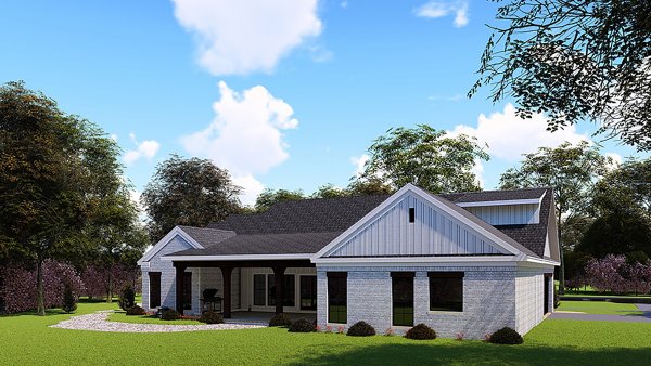 Rear Elevation for House Plan #312112