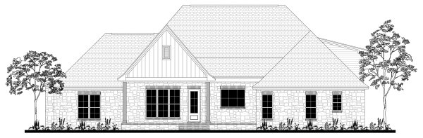 Rear Elevation for House Plan #309852
