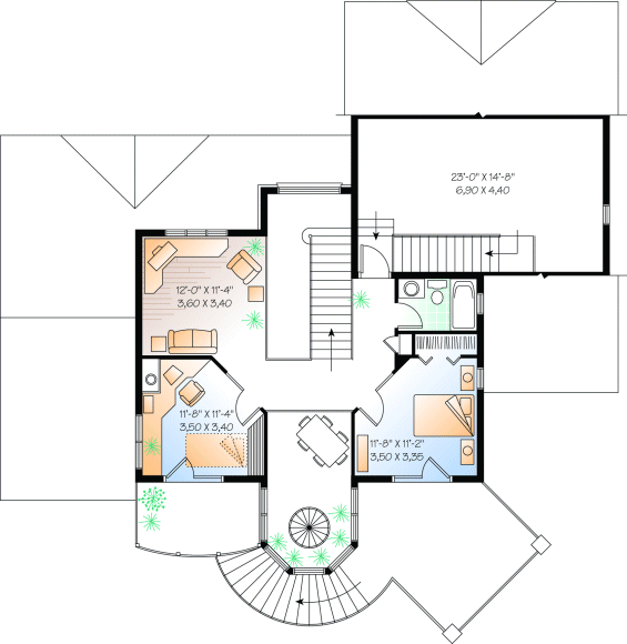 Second Floor Plan for House Plan #148862