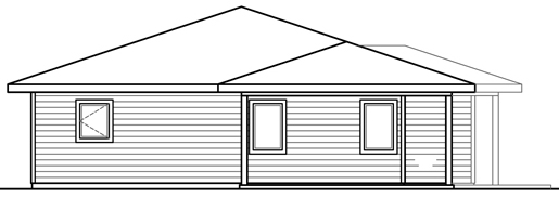 Rear Elevation for House Plan #341222