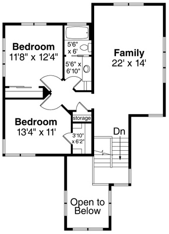 Second Floor Plan for House Plan #342073