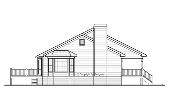 Left Elevation for House Plan #122861
