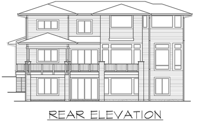 Rear Elevation for House Plan #335055