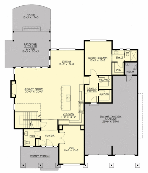 Main Floor Plan for House Plan #330704