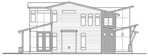 Left Elevation for House Plan #330704