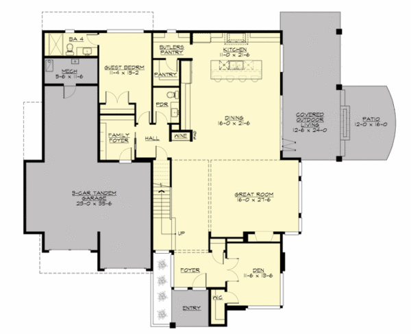 Main Floor Plan for House Plan #330854
