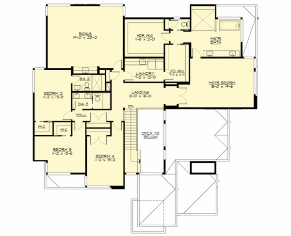 Second Floor Plan for House Plan #330854
