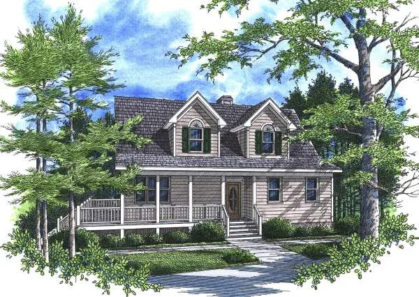 Full Rendering for House Plan #121971