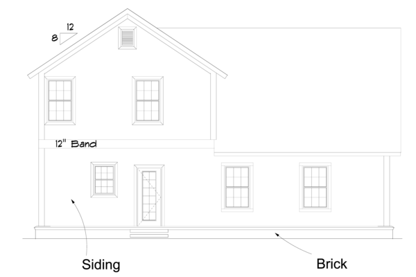 Rear Elevation for House Plan #248032