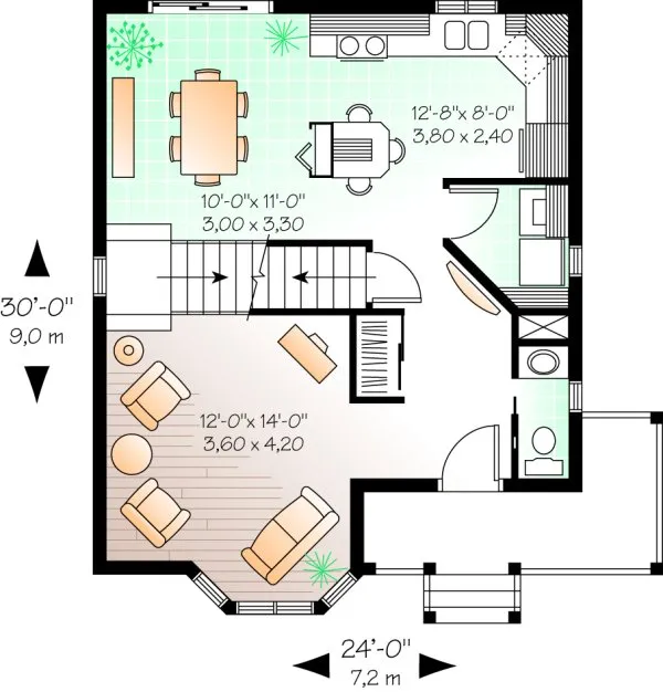 Main Floor Plan for House Plan #141372