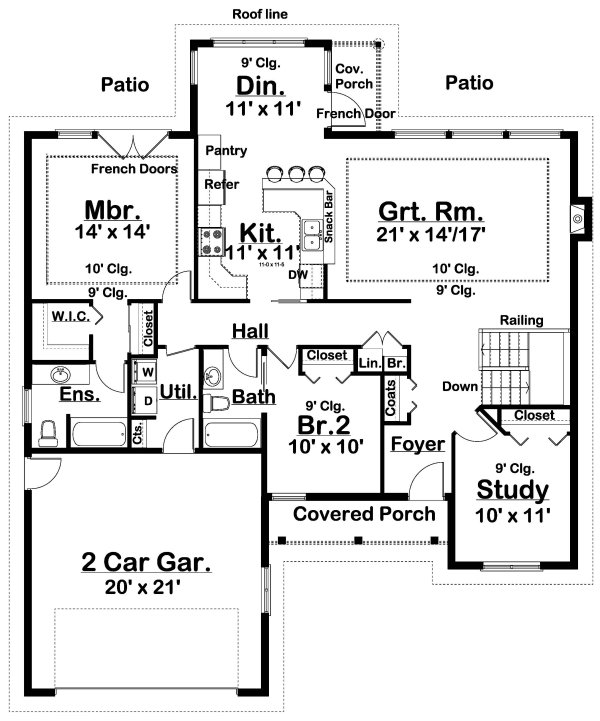 Main Floor Plan for House Plan #203034
