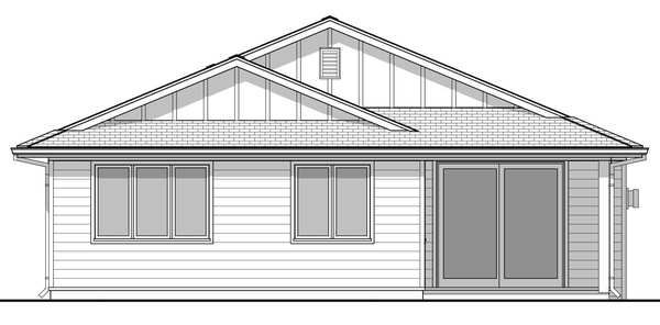 Rear Elevation for House Plan #592922
