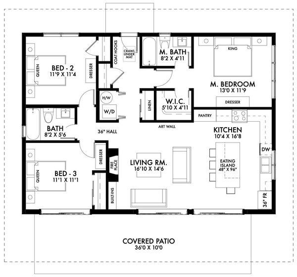 Main Floor Plan for House Plan #590621