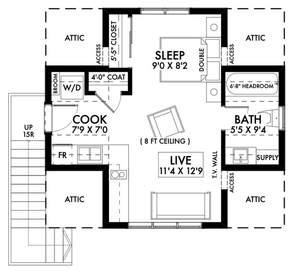 Second Floor Plan for House Plan #599001