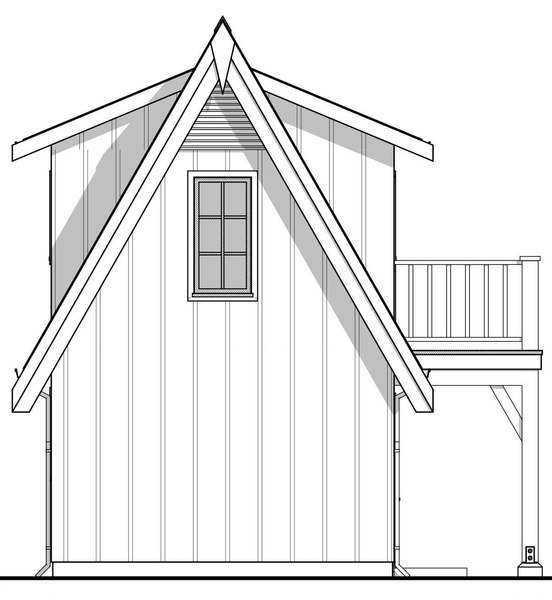 Rear Elevation for House Plan #594070