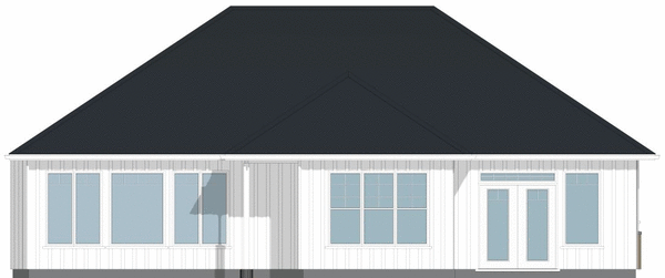 Rear Elevation for House Plan #203035