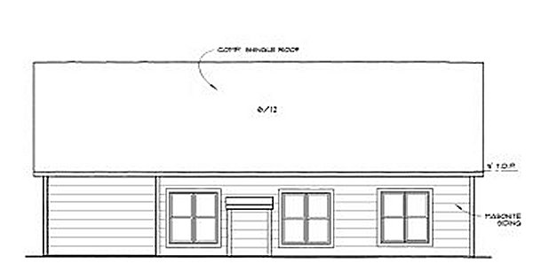 Rear Elevation for House Plan #359231