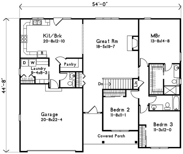 Main Floor Plan for House Plan #411671