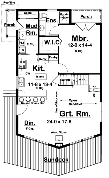 Main Floor Plan for House Plan #203212