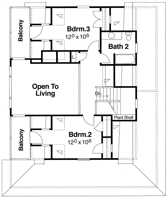 Second Floor Plan for House Plan #121281