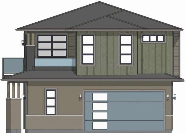 Right Elevation for House Plan #203009